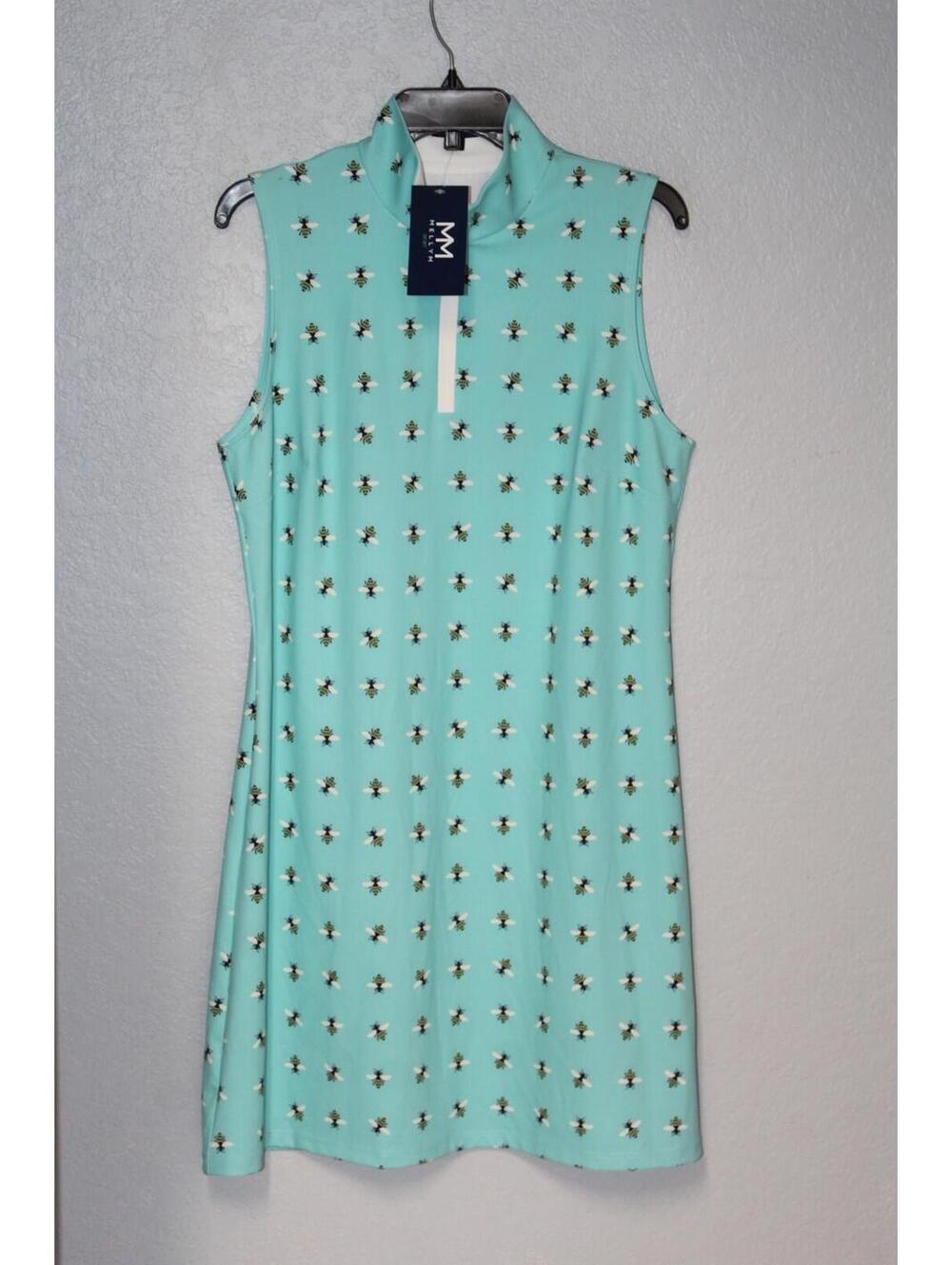 NEW Melly M Delray Dress Women's 1/4 Zip LARGE Bumble Bee All Over Print NWT